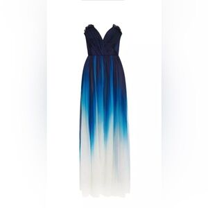 Oscar de la Renta Gradient-effect strapless Ombre Chiffon Gown Dress US:8 $7290